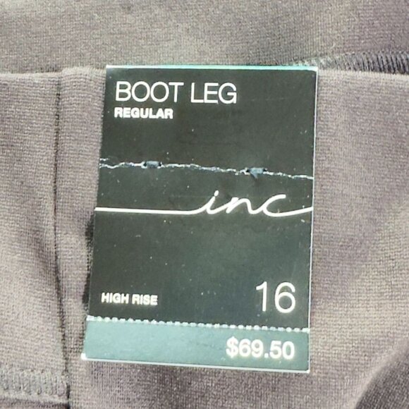 INC Women's Boot Leg Pants High Rise French Roast Rayon Blend Stretch Size 16 - Picture 6 of 11